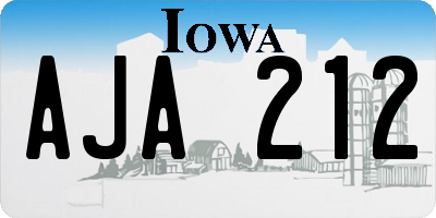 IA license plate AJA212