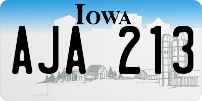 IA license plate AJA213