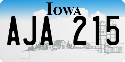 IA license plate AJA215