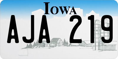 IA license plate AJA219