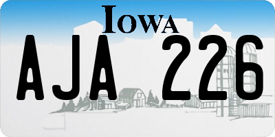IA license plate AJA226