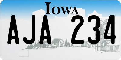 IA license plate AJA234