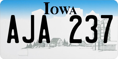 IA license plate AJA237