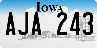 IA license plate AJA243