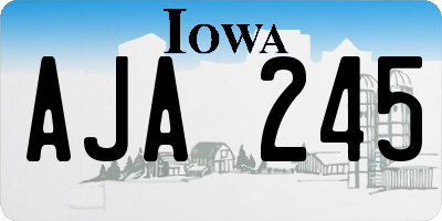 IA license plate AJA245