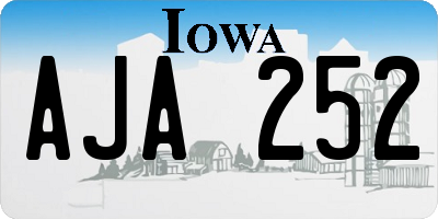 IA license plate AJA252