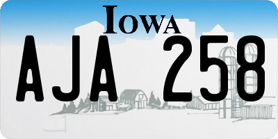 IA license plate AJA258