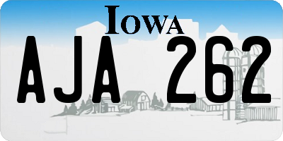 IA license plate AJA262