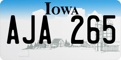 IA license plate AJA265