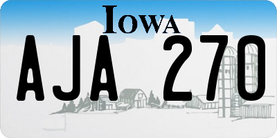 IA license plate AJA270