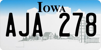 IA license plate AJA278