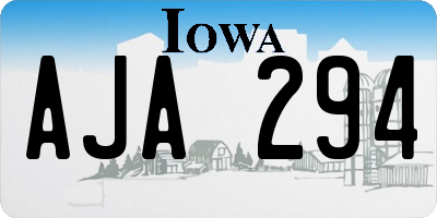IA license plate AJA294
