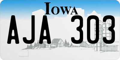 IA license plate AJA303
