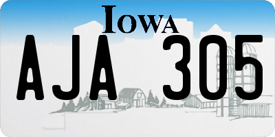 IA license plate AJA305