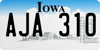 IA license plate AJA310