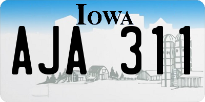 IA license plate AJA311