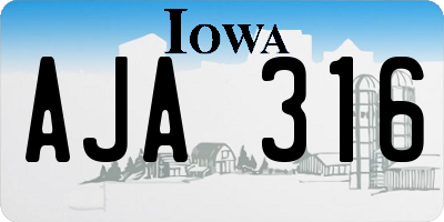 IA license plate AJA316