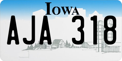 IA license plate AJA318