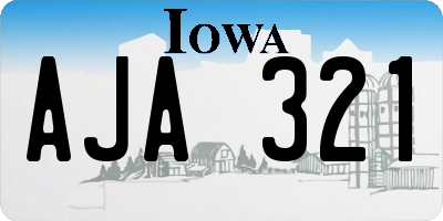 IA license plate AJA321