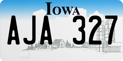 IA license plate AJA327