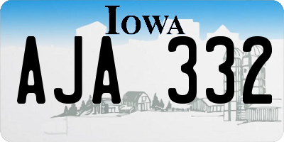 IA license plate AJA332