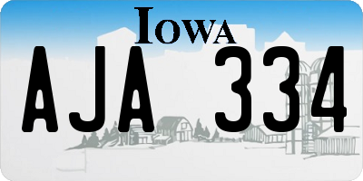 IA license plate AJA334