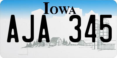 IA license plate AJA345