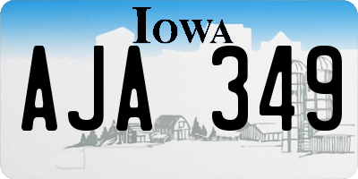 IA license plate AJA349