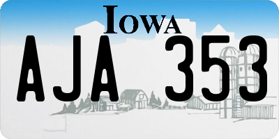 IA license plate AJA353