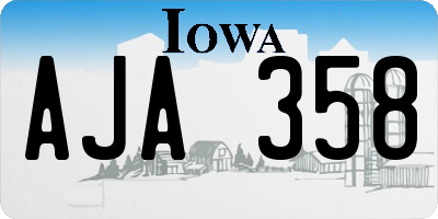 IA license plate AJA358