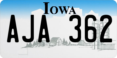 IA license plate AJA362