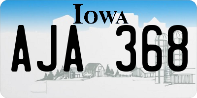 IA license plate AJA368
