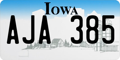 IA license plate AJA385