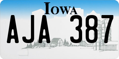 IA license plate AJA387