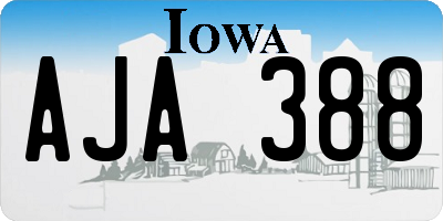 IA license plate AJA388