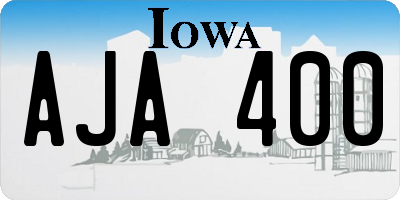 IA license plate AJA400
