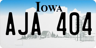 IA license plate AJA404