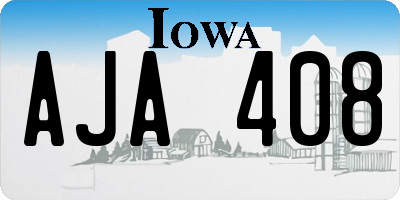 IA license plate AJA408