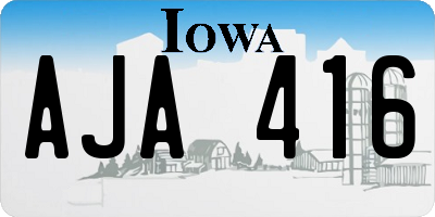 IA license plate AJA416