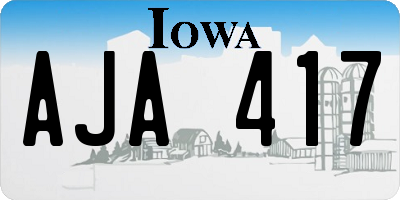 IA license plate AJA417