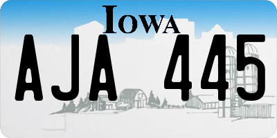 IA license plate AJA445