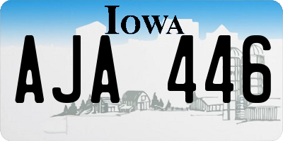 IA license plate AJA446
