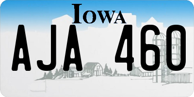IA license plate AJA460