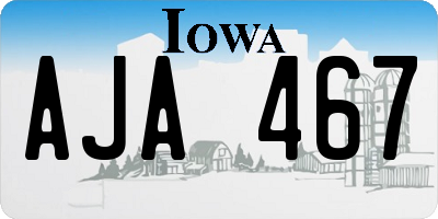IA license plate AJA467