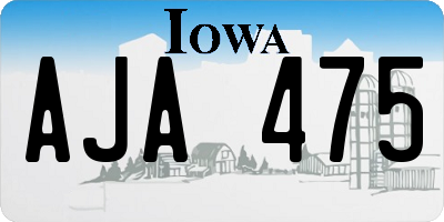 IA license plate AJA475