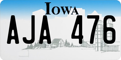 IA license plate AJA476