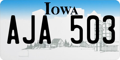 IA license plate AJA503