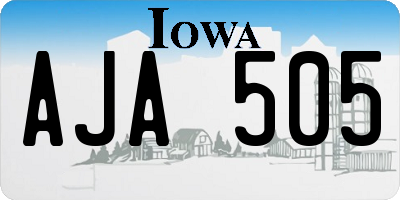 IA license plate AJA505
