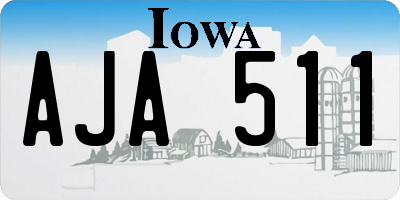 IA license plate AJA511