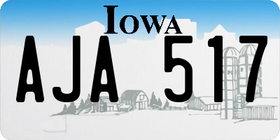 IA license plate AJA517